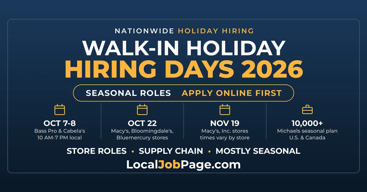Holiday Hiring Days 2026: Bass Pro, Macy's and Who Else Is Staffing Up